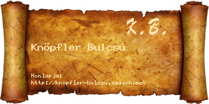 Knöpfler Bulcsú névjegykártya